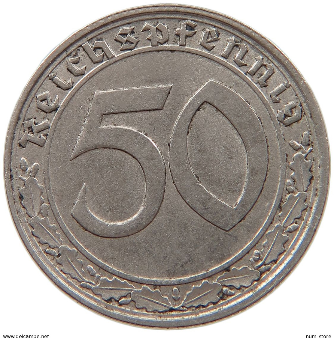 DRITTES REICH 50 PFENNIG 1939 D  #t162 0439 - 5 Reichsmark