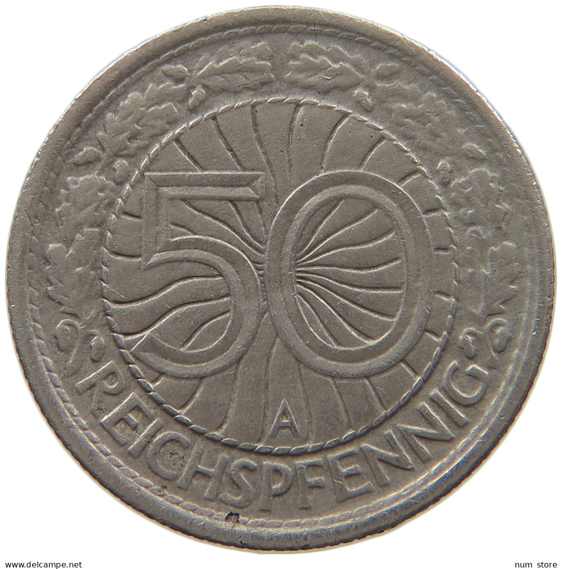 DRITTES REICH 50 PFENNIG 1937 A  #a073 0037 - 5 Reichsmark