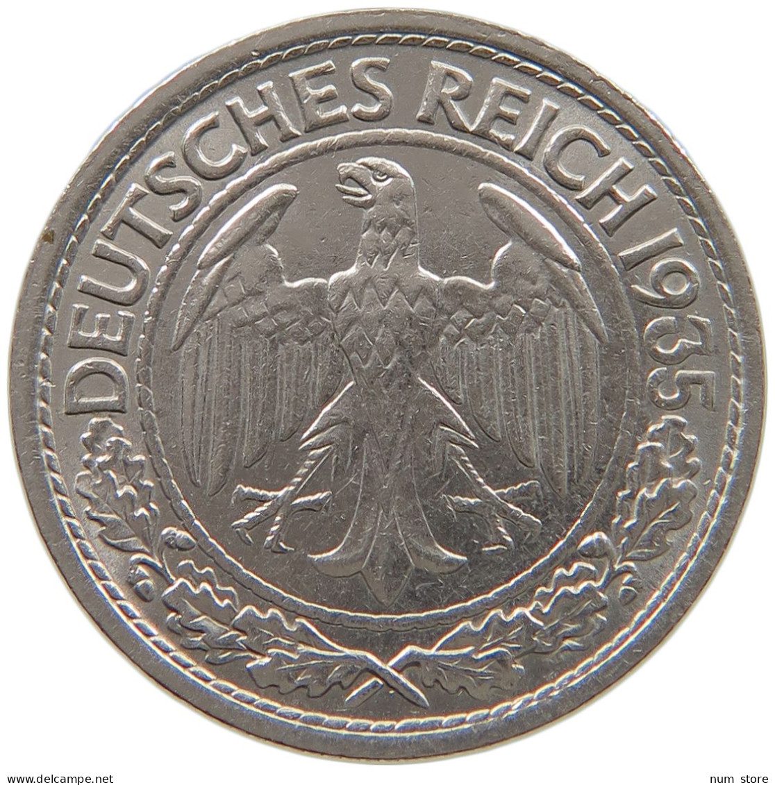 DRITTES REICH 50 PFENNIG 1935 A  #a080 0491 - 5 Reichsmark