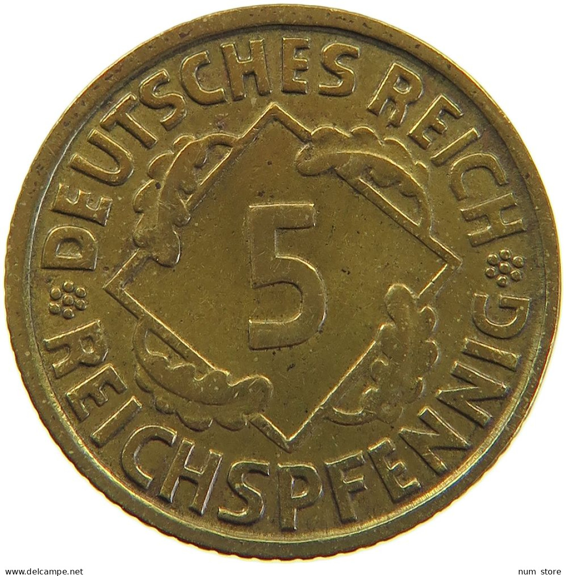 DRITTES REICH 5 PFENNIG 1936 J  #a055 0423 - 5 Reichsmark