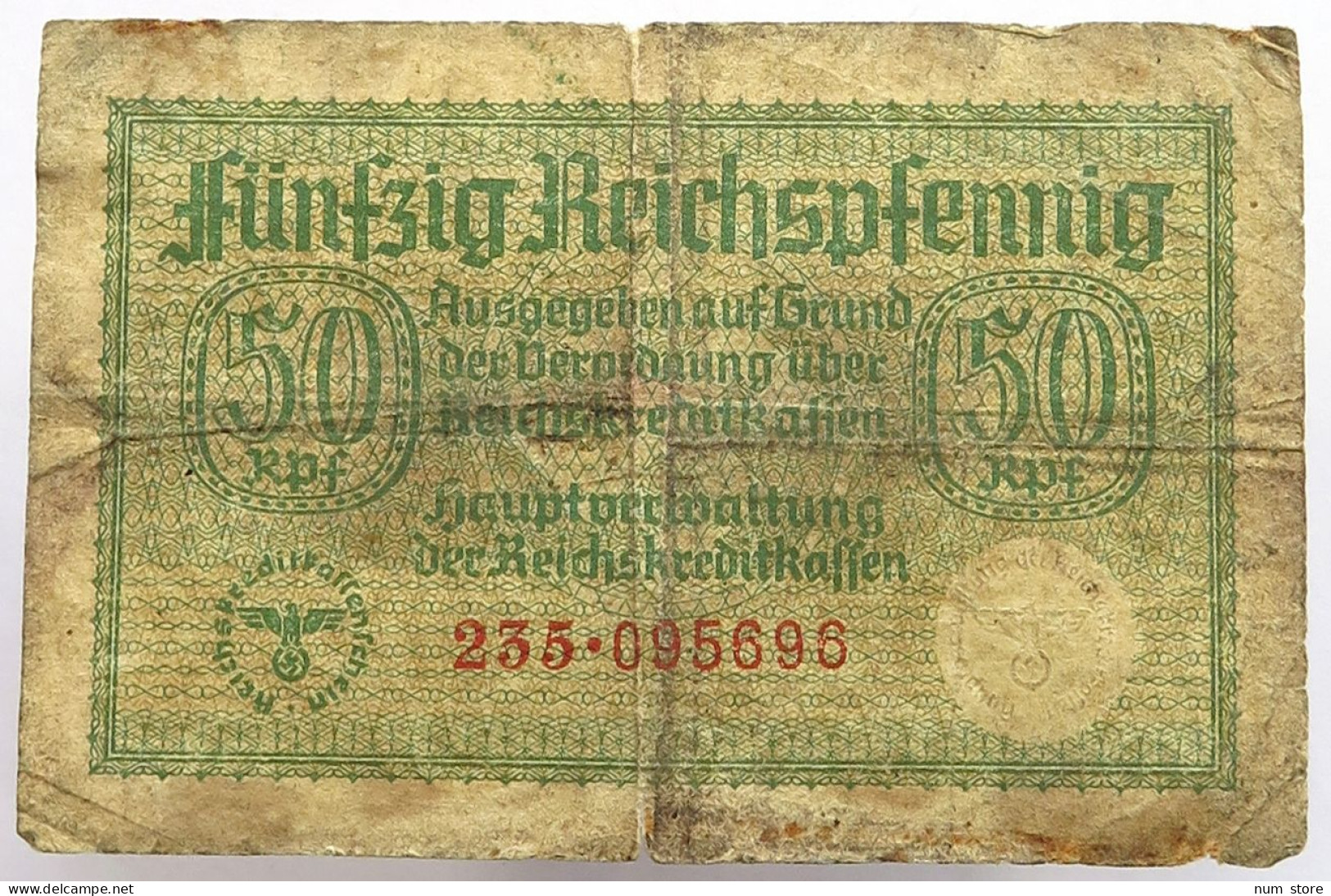 DRITTES REICH 50 PFENNIG  REICHSKREDITKASSEN #alb052 1077 - 5 Reichsmark