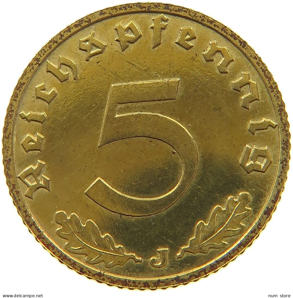 DRITTES REICH 5 PFENNIG 1937 J  #a069 0861 - 5 Reichsmark