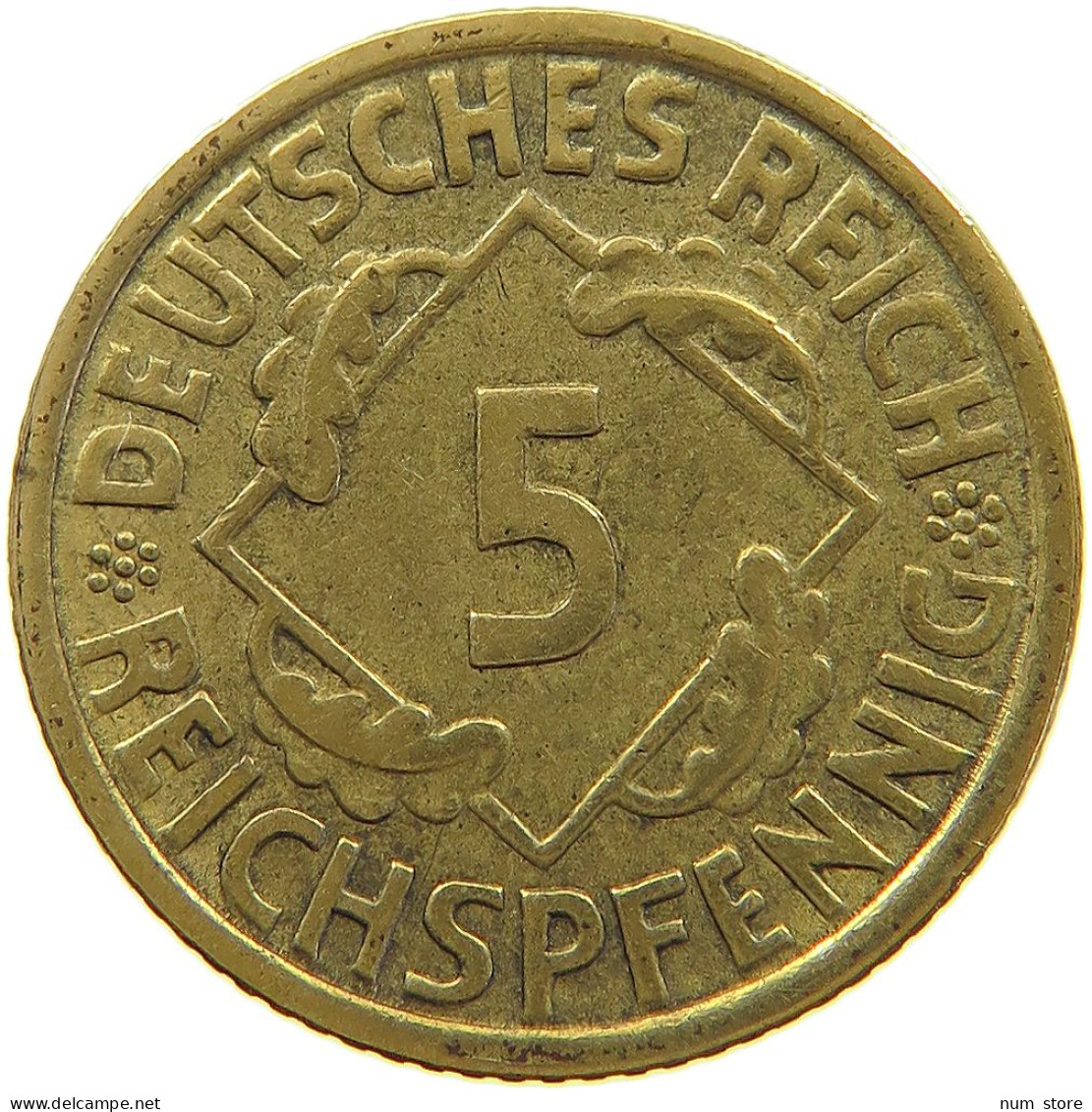DRITTES REICH 5 PFENNIG 1936 G  #a073 0973 - 5 Reichsmark