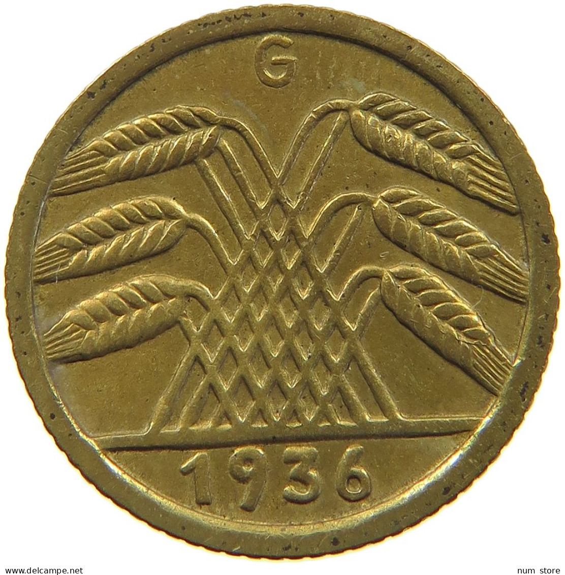 DRITTES REICH 5 PFENNIG 1936 G  #a055 0573 - 5 Reichsmark