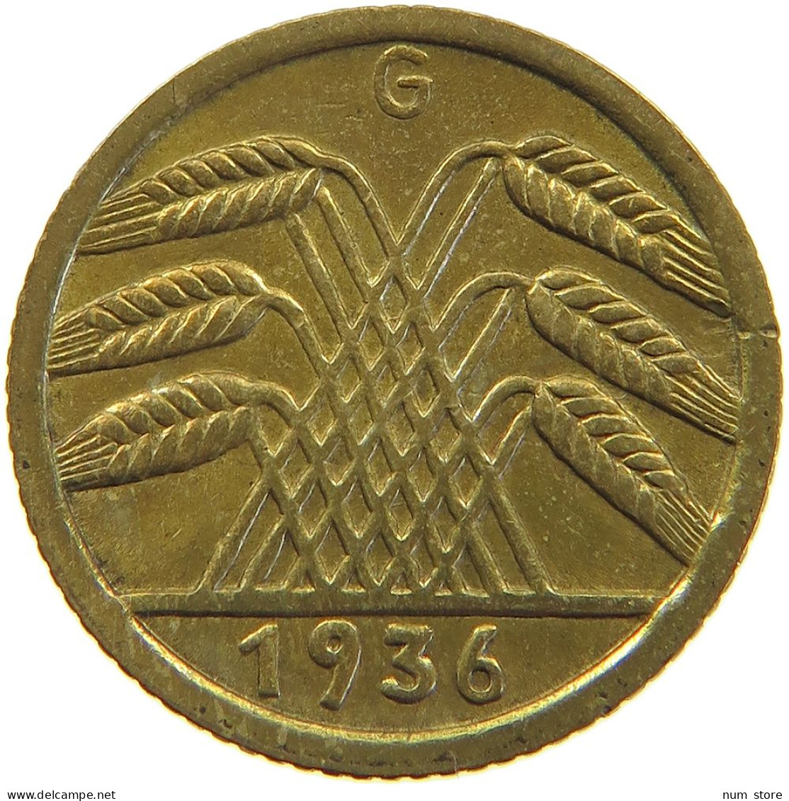 DRITTES REICH 5 PFENNIG 1936 G  #a055 0653 - 5 Reichsmark
