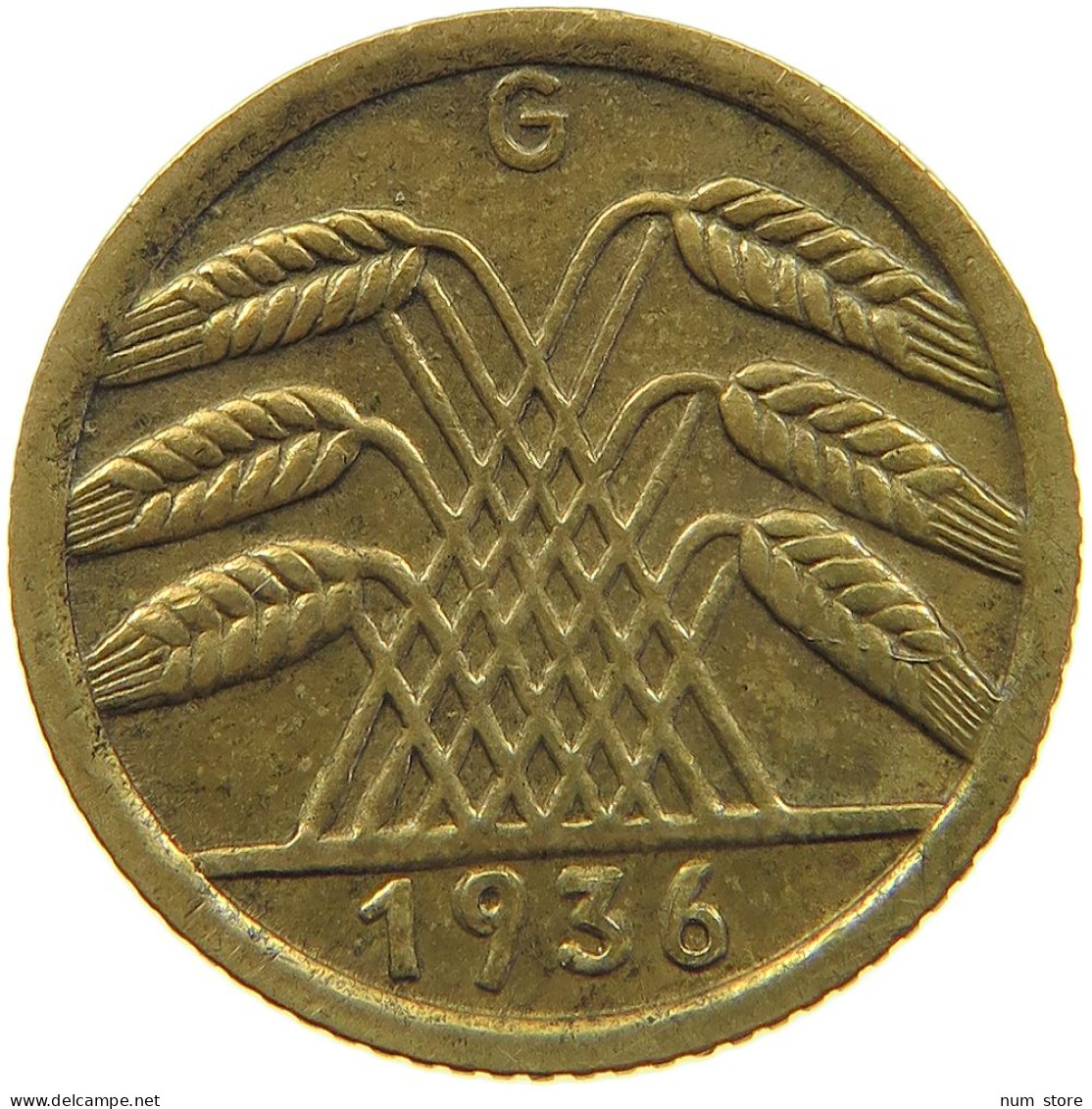DRITTES REICH 5 PFENNIG 1936 G  #a055 0561 - 5 Reichsmark