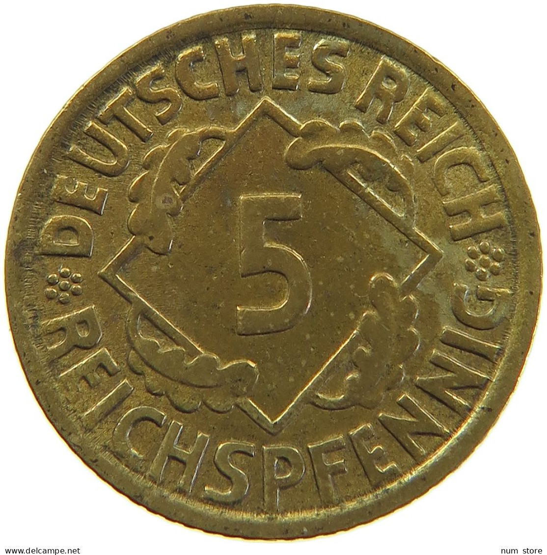 DRITTES REICH 5 PFENNIG 1936 G  #a055 0383 - 5 Reichsmark