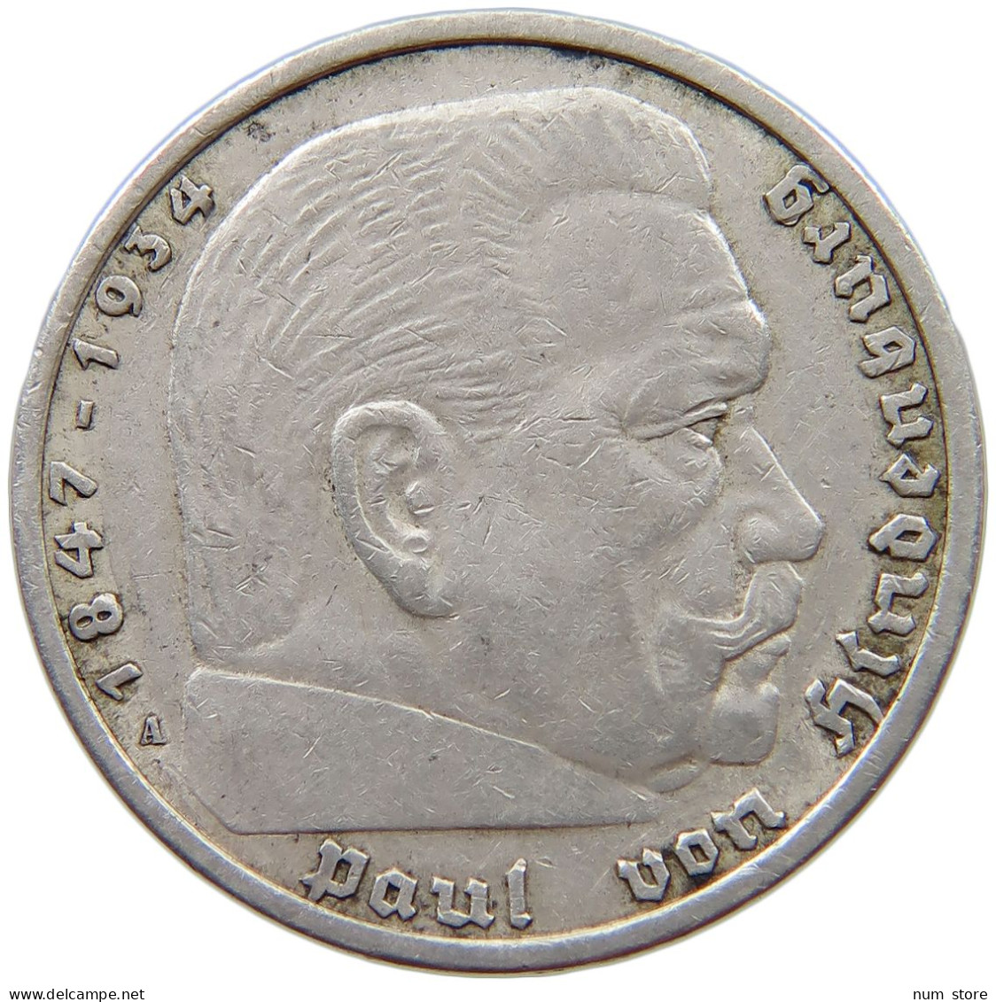 DRITTES REICH 5 MARK 1936 A  #s074 0347 - 5 Reichsmark