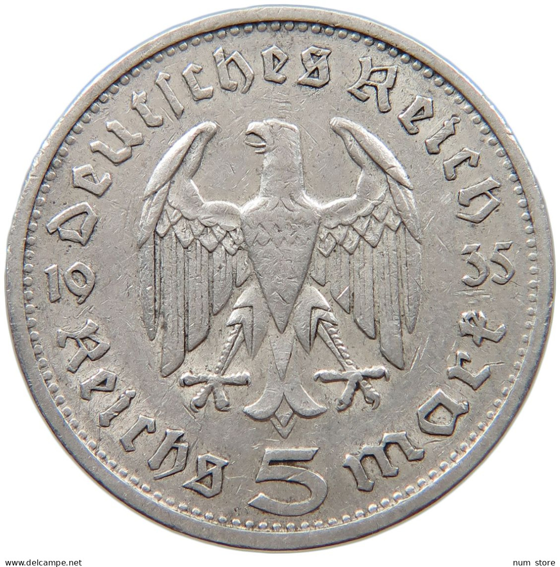 DRITTES REICH 5 MARK 1935 G  #c068 0357 - 5 Reichsmark