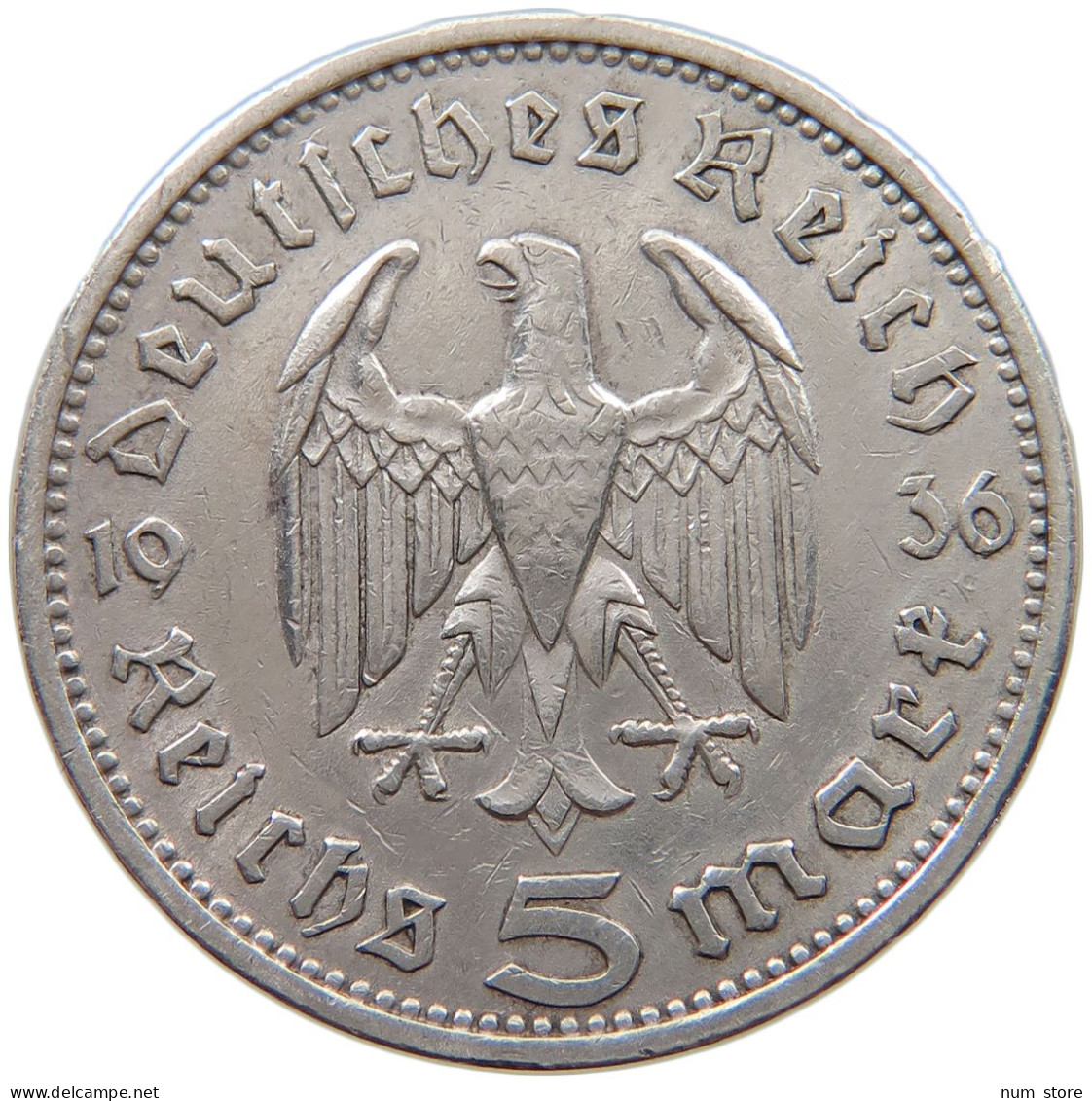 DRITTES REICH 5 MARK 1936 A  #a063 0709 - 5 Reichsmark