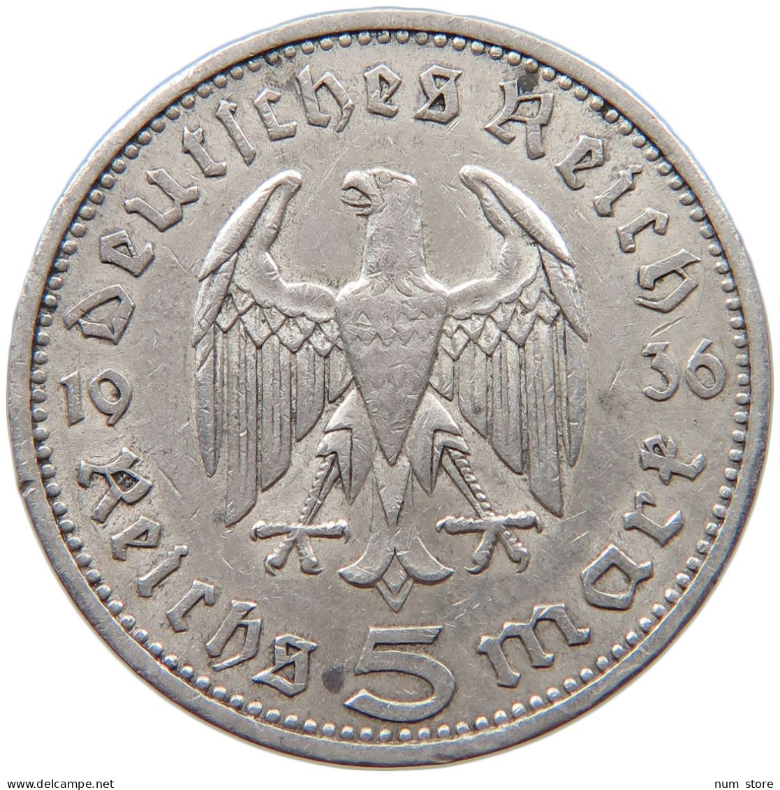 DRITTES REICH 5 MARK 1936 A  #c068 0361 - 5 Reichsmark