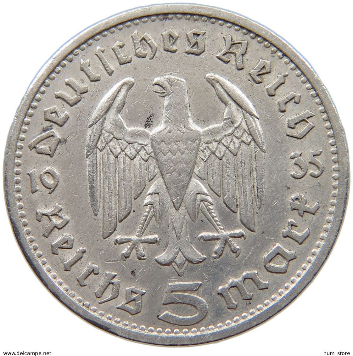 DRITTES REICH 5 MARK 1935 G  #a067 1157 - 5 Reichsmark