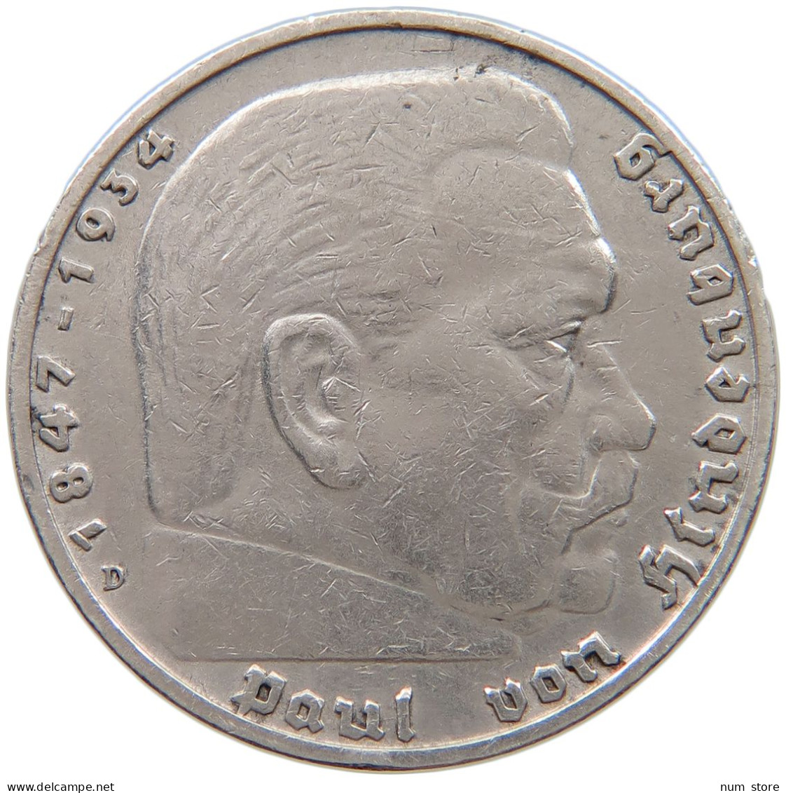 DRITTES REICH 5 MARK 1935 D  #a063 0703 - 5 Reichsmark