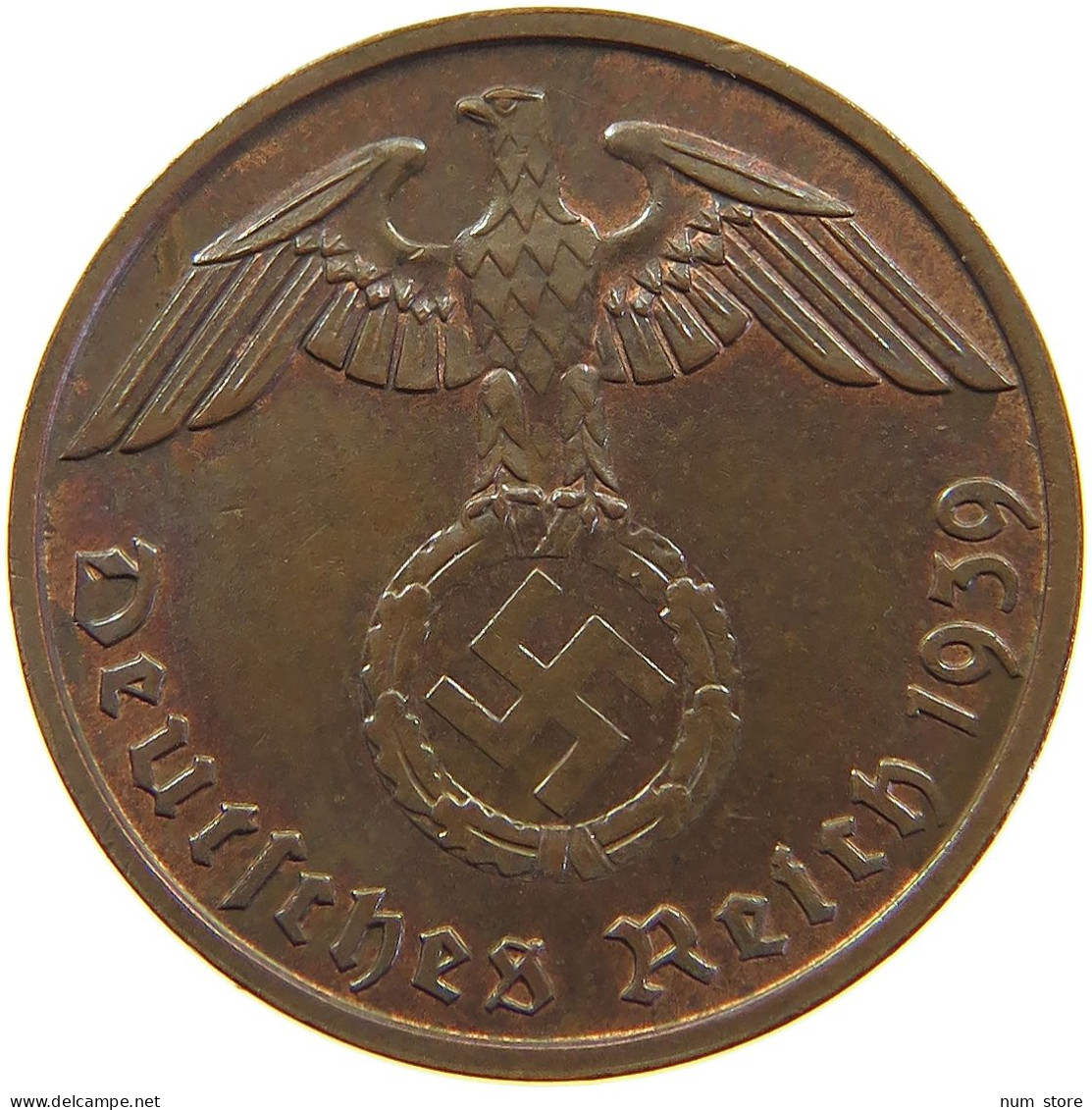 DRITTES REICH 2 PFENNIG 1939 B  #a063 0127 - 2 Reichspfennig