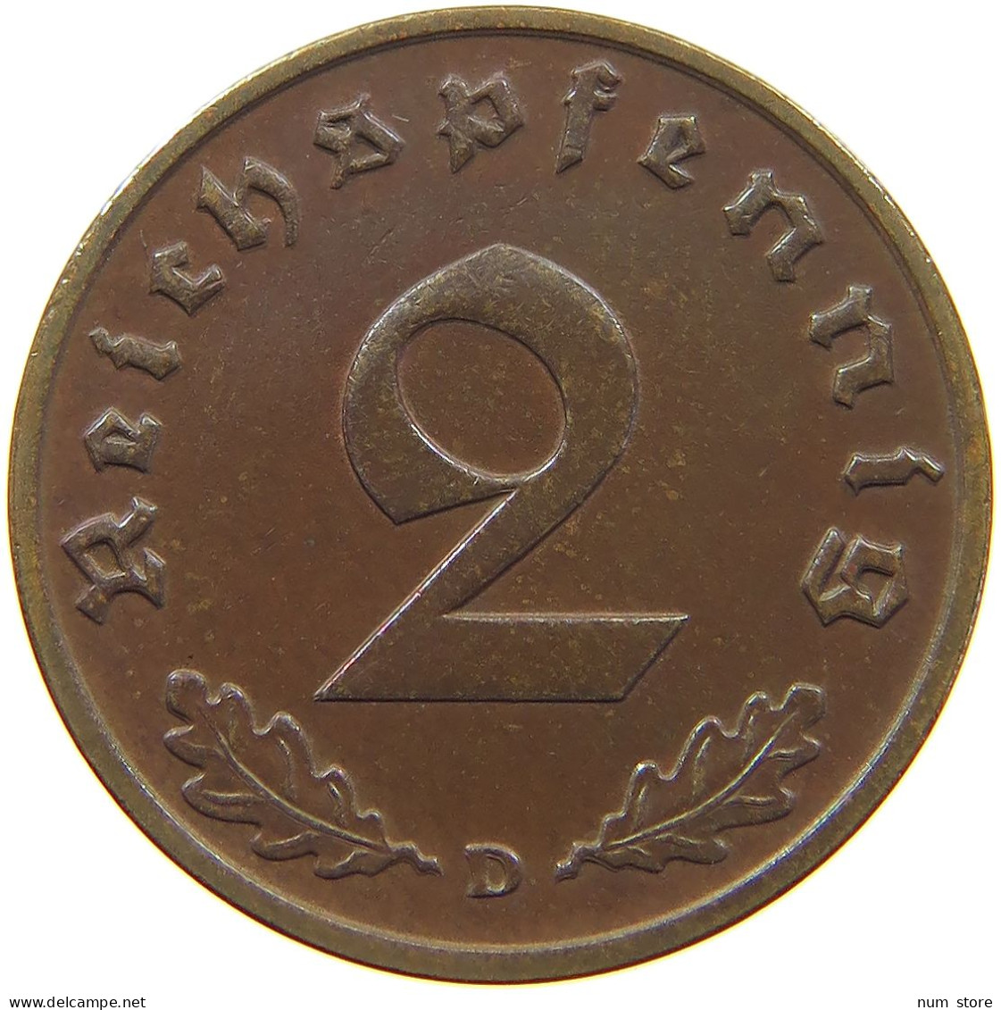 DRITTES REICH 2 PFENNIG 1940 D  #c083 0167 - 2 Reichspfennig