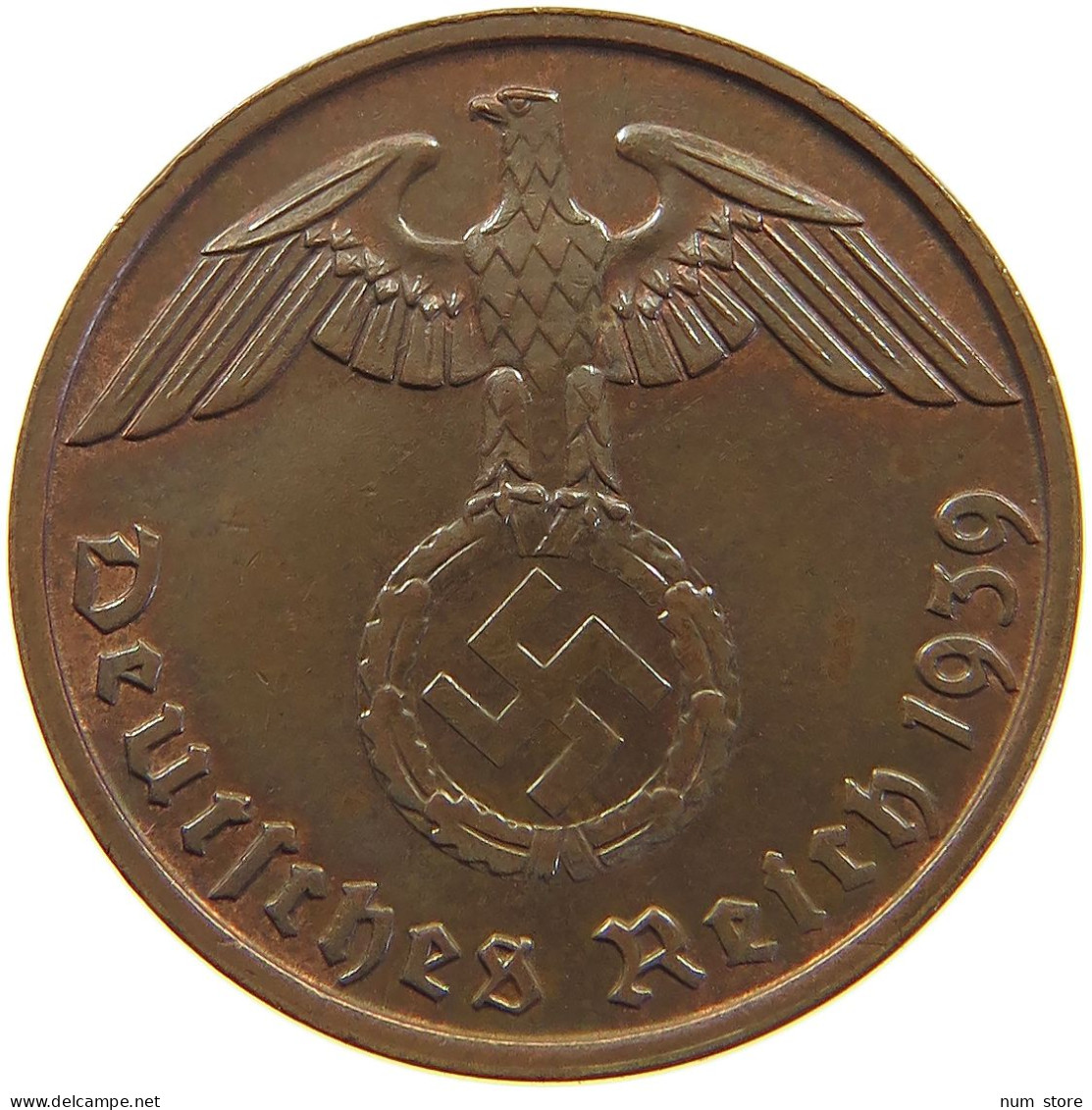 DRITTES REICH 2 PFENNIG 1939 B  #a063 0123 - 2 Reichspfennig