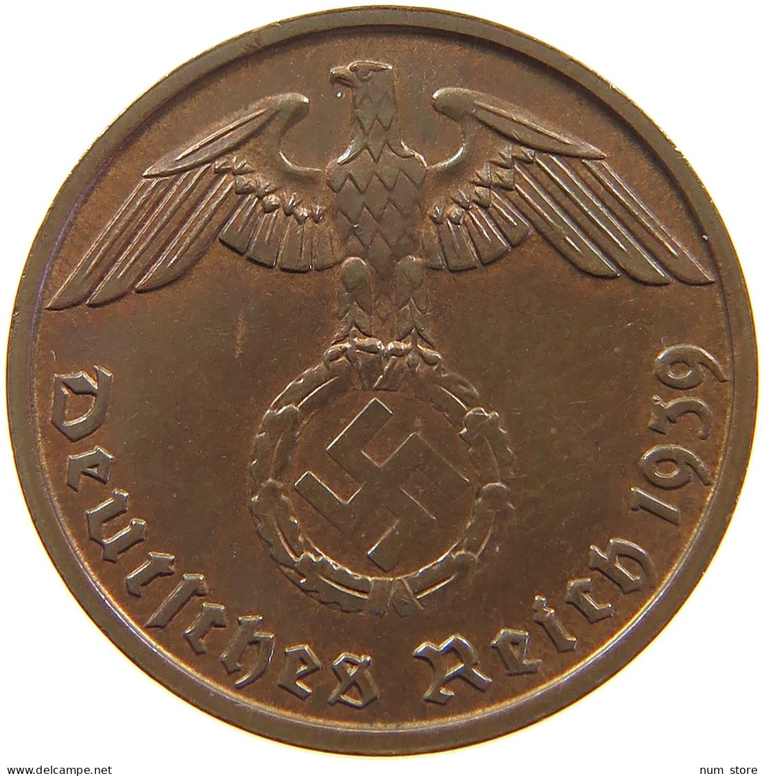 DRITTES REICH 2 PFENNIG 1939 B  #a063 0111 - 2 Reichspfennig