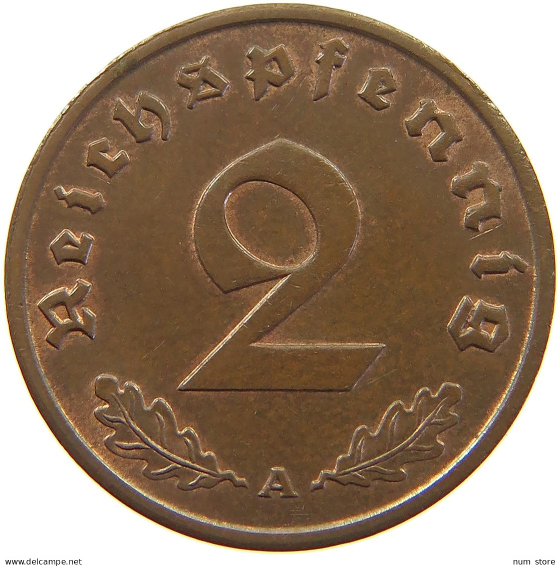DRITTES REICH 2 PFENNIG 1938 A  #c082 0493 - 2 Reichspfennig