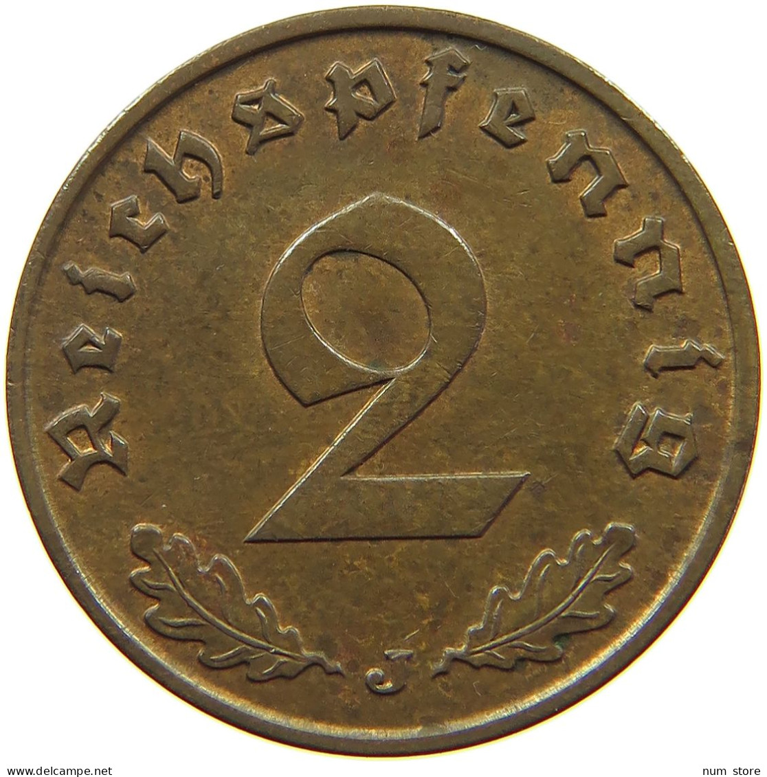 DRITTES REICH 2 PFENNIG 1938 J  #a085 0655 - 2 Reichspfennig