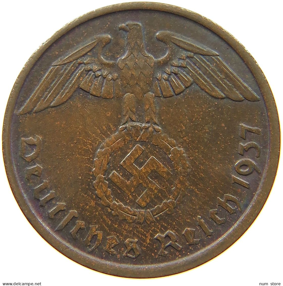 DRITTES REICH 2 PFENNIG 1937 A  #c083 0171 - 2 Reichspfennig