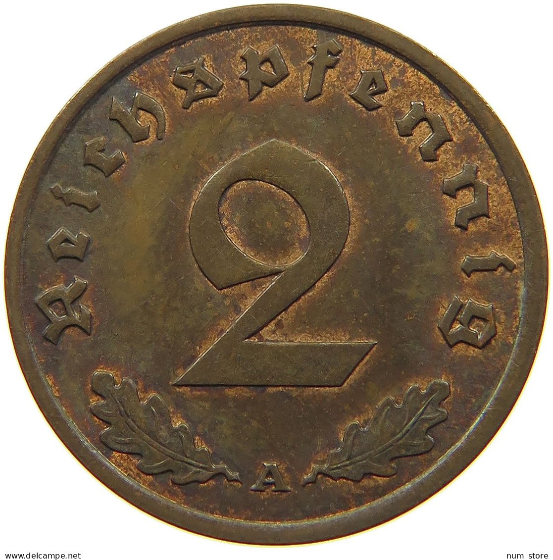DRITTES REICH 2 PFENNIG 1936 D  #c081 0289 - 2 Reichspfennig