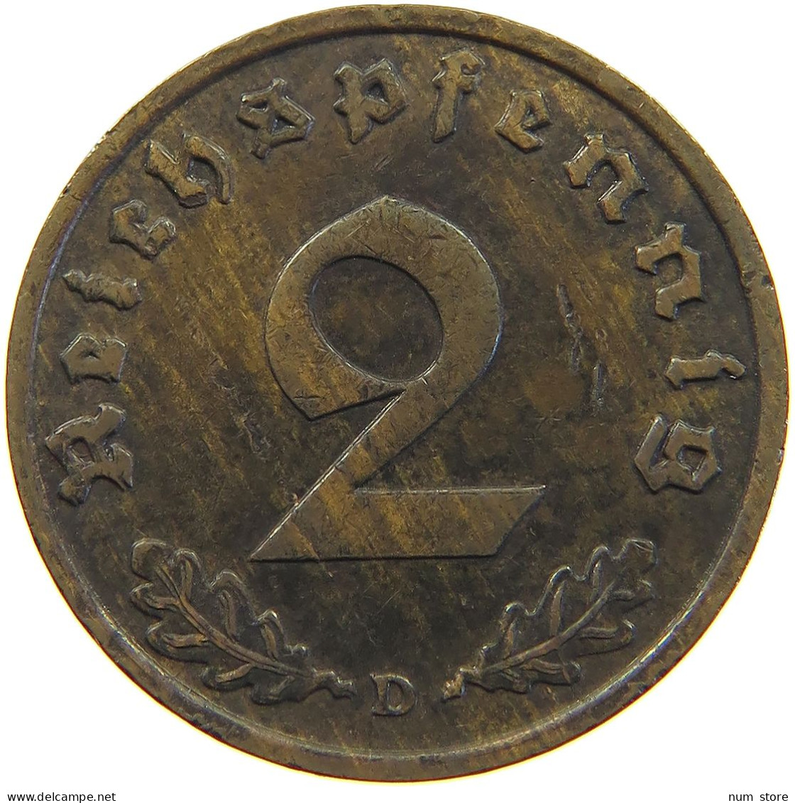 DRITTES REICH 2 PFENNIG 1936 D  #c081 0295 - 2 Reichspfennig