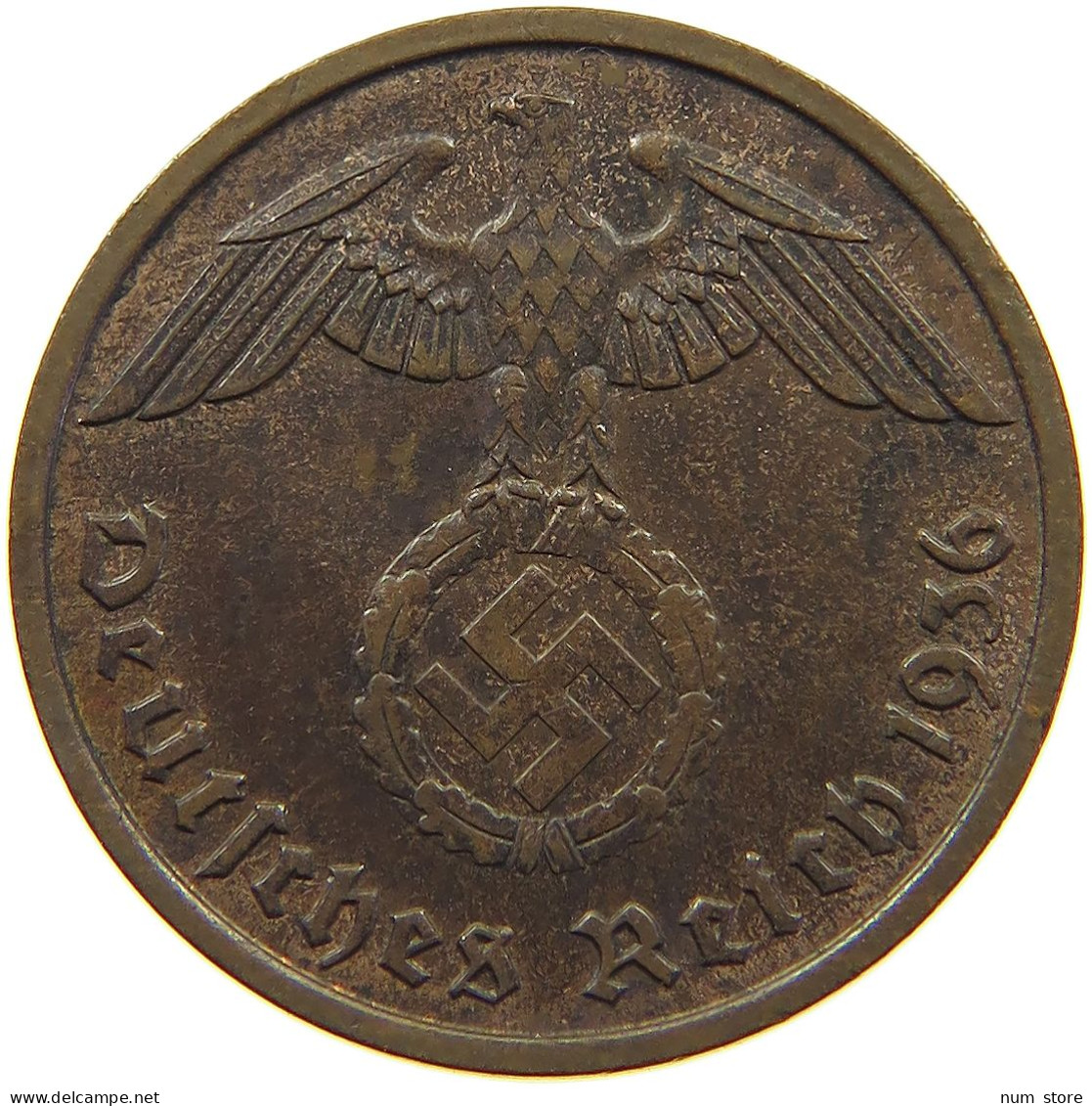DRITTES REICH 2 PFENNIG 1936 A  #c083 0013 - 2 Reichspfennig