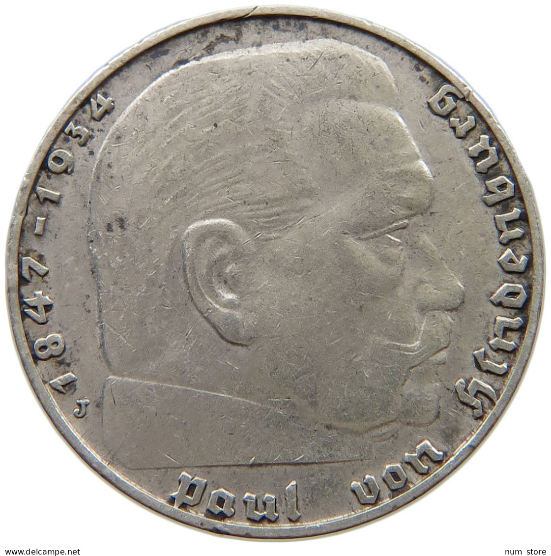 DRITTES REICH 2 MARK 1939 J  #a082 0405 - 2 Reichsmark