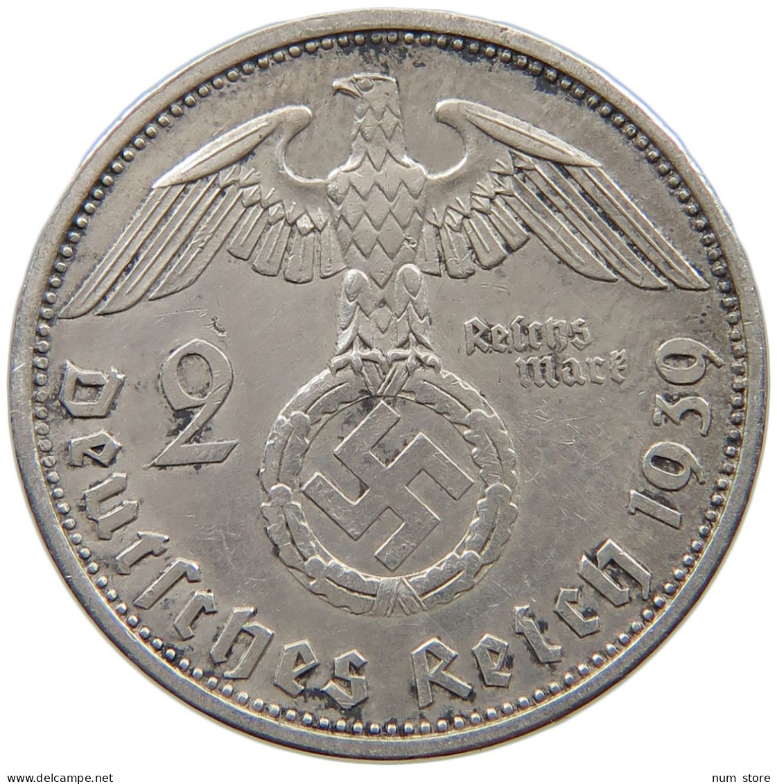 DRITTES REICH 2 MARK 1939 A  #a090 0785 - 2 Reichsmark