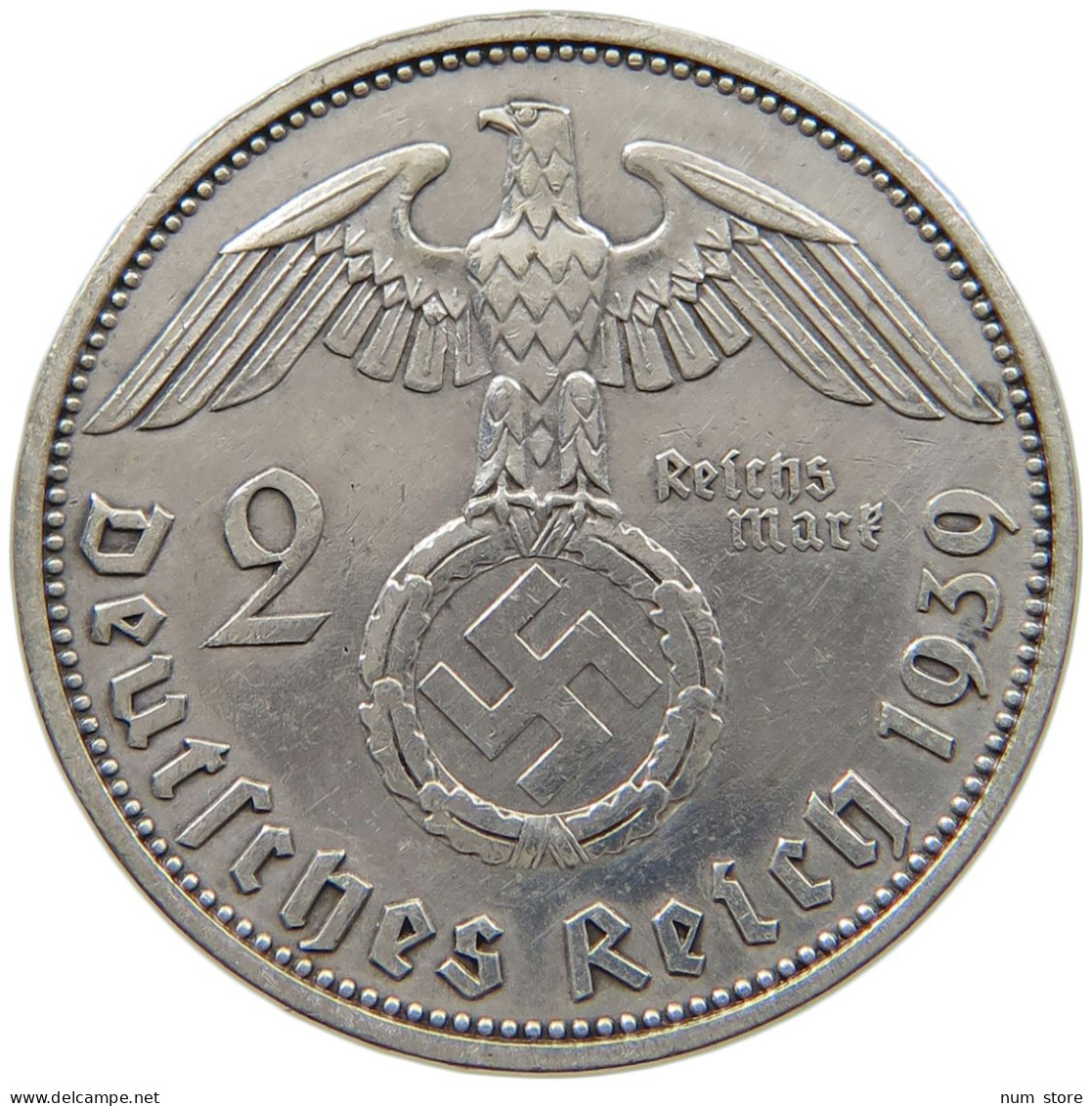 DRITTES REICH 2 MARK 1939 A  #a082 0371 - 2 Reichsmark