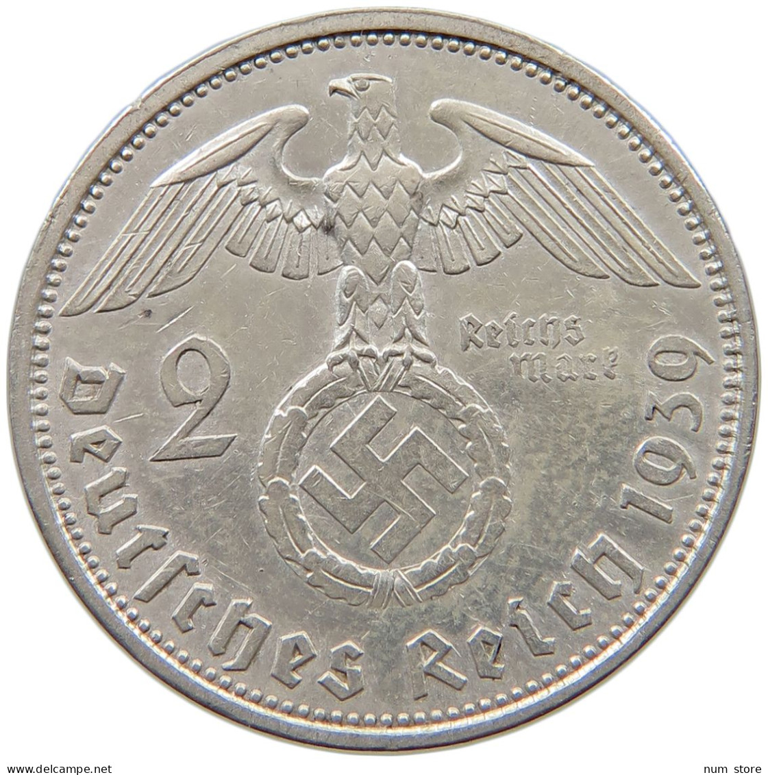 DRITTES REICH 2 MARK 1939 A  #a082 0407 - 2 Reichsmark