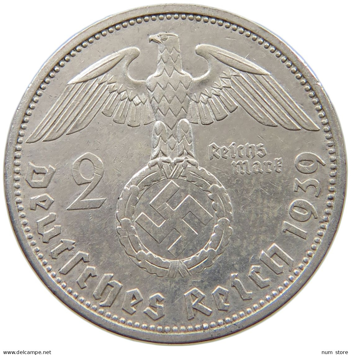 DRITTES REICH 2 MARK 1939 A  #a082 0381 - 2 Reichsmark