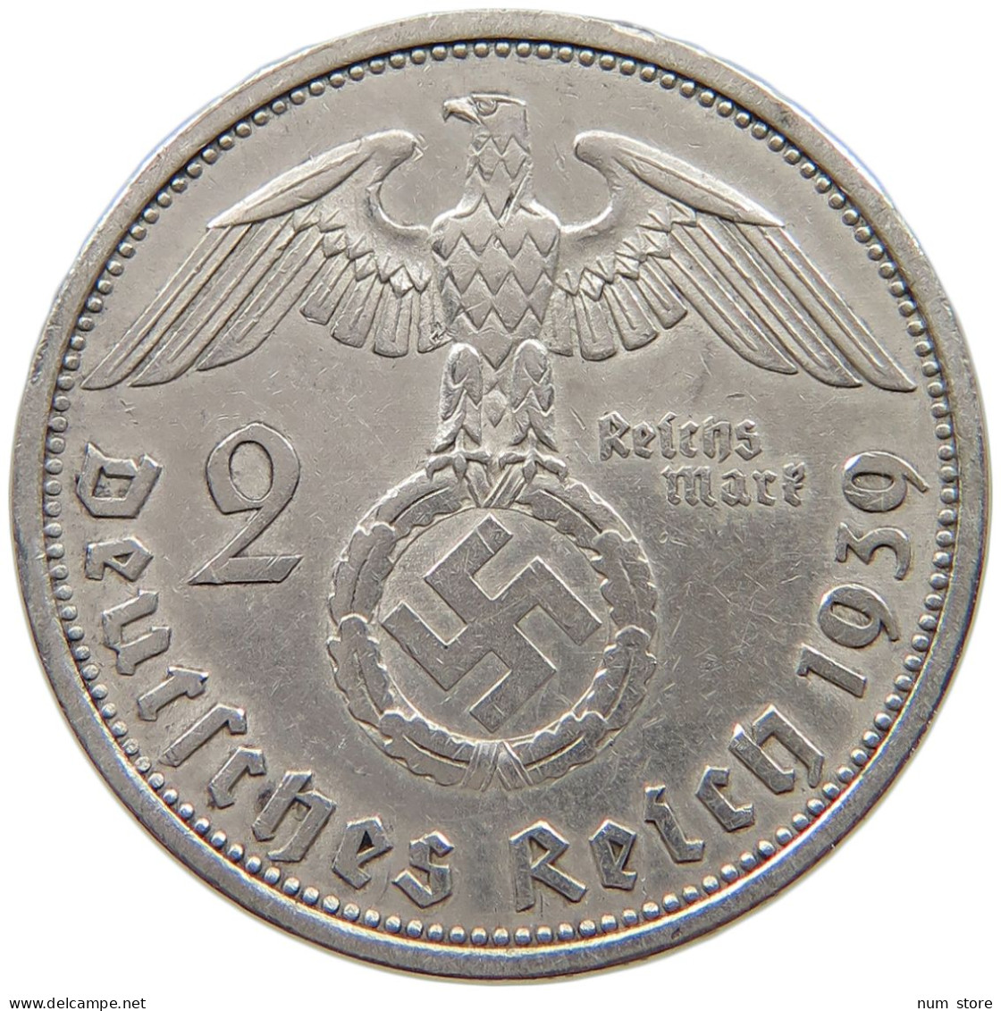 DRITTES REICH 2 MARK 1939 A  #a063 0785 - 2 Reichsmark