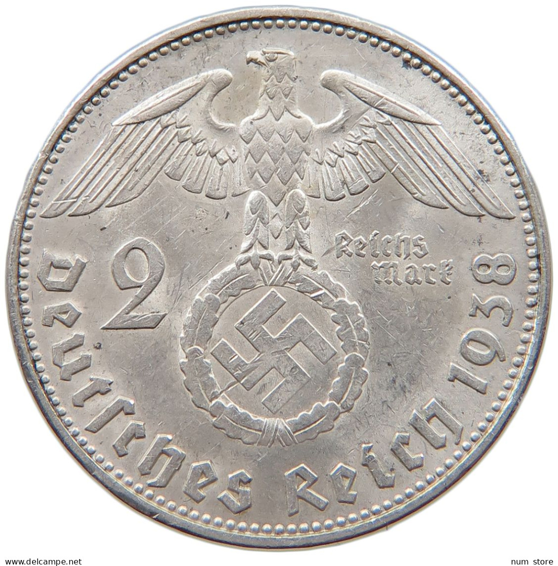 DRITTES REICH 2 MARK 1938 E  #c070 0219 - 2 Reichsmark