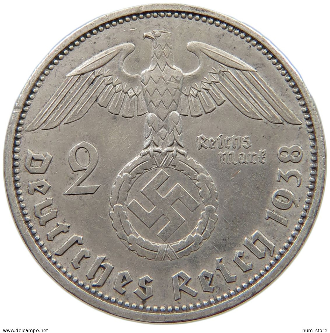 DRITTES REICH 2 MARK 1938 A  #a082 0399 - 2 Reichsmark