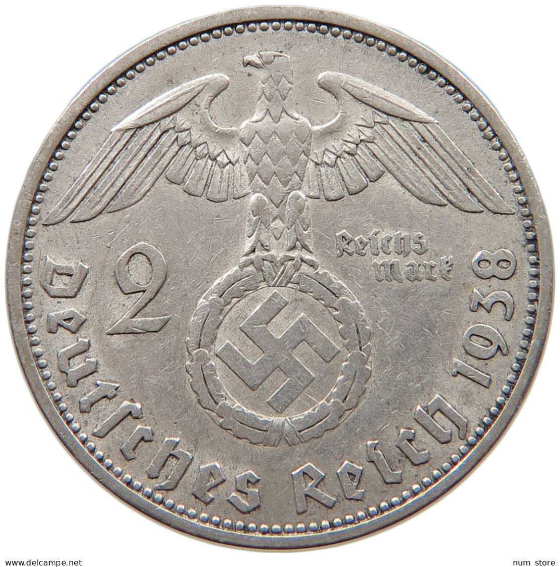 DRITTES REICH 2 MARK 1938 A  #c070 0229 - 2 Reichsmark
