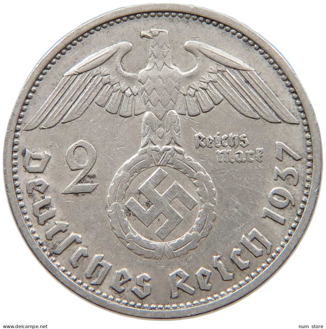 DRITTES REICH 2 MARK 1937 F  #c070 0197 - 2 Reichsmark