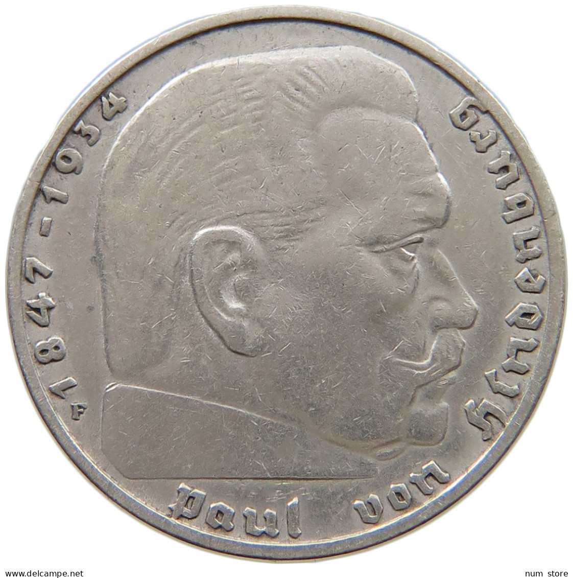 DRITTES REICH 2 MARK 1937 F  #a082 0383 - 2 Reichsmark