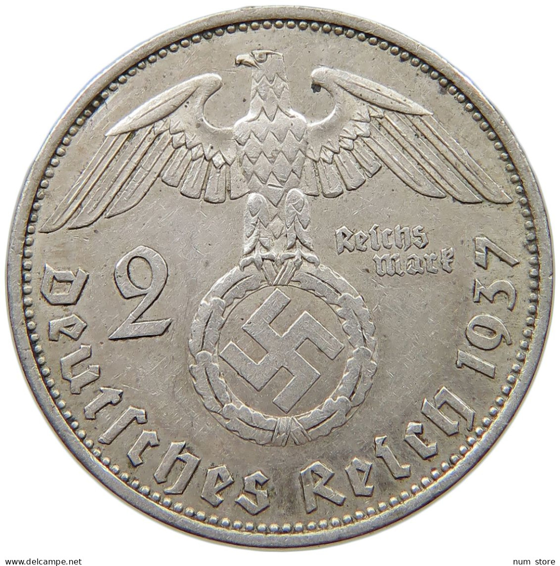 DRITTES REICH 2 MARK 1937 A  #s074 0453 - 2 Reichsmark