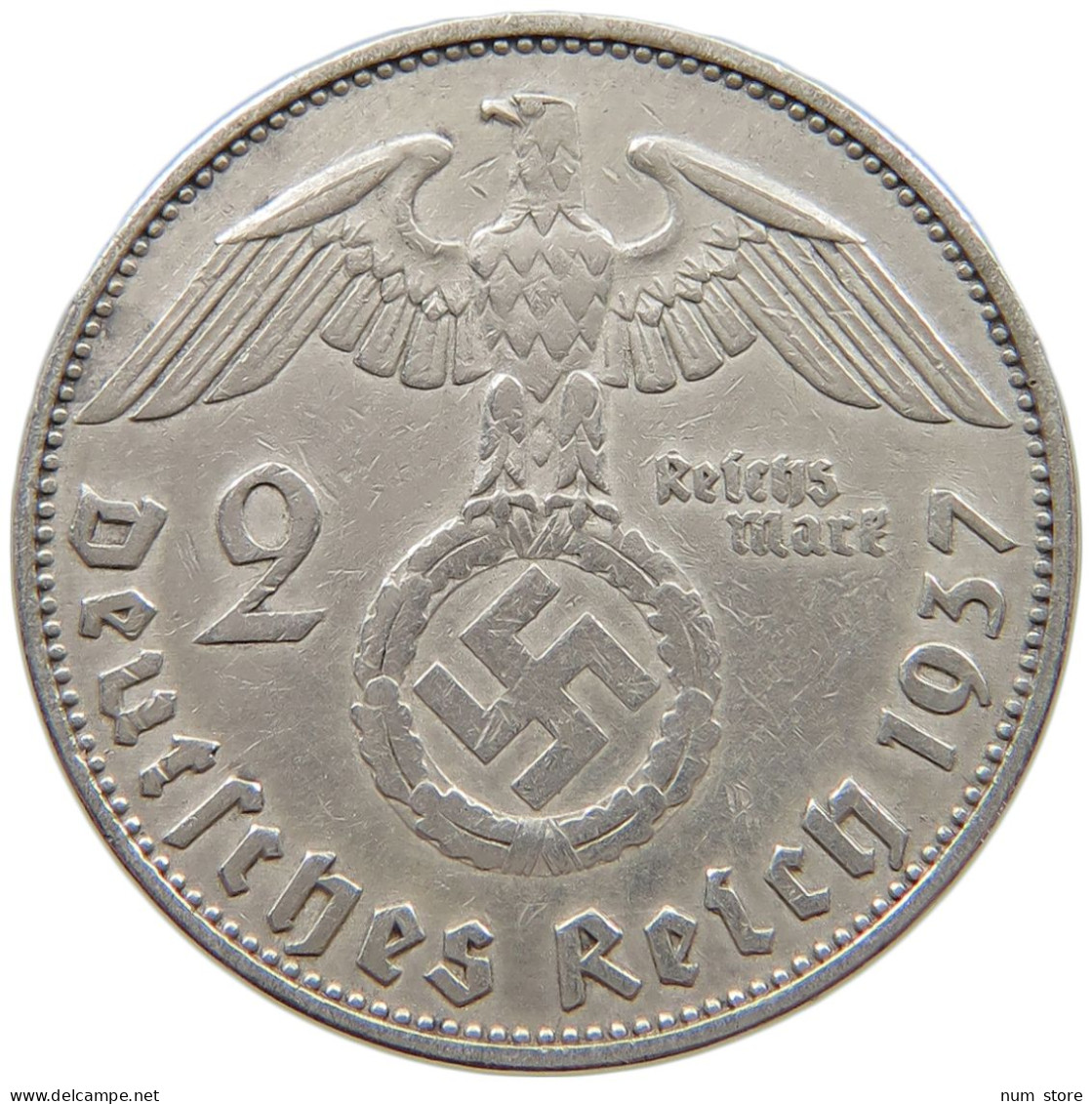 DRITTES REICH 2 MARK 1937 E  #a063 0787 - 2 Reichsmark