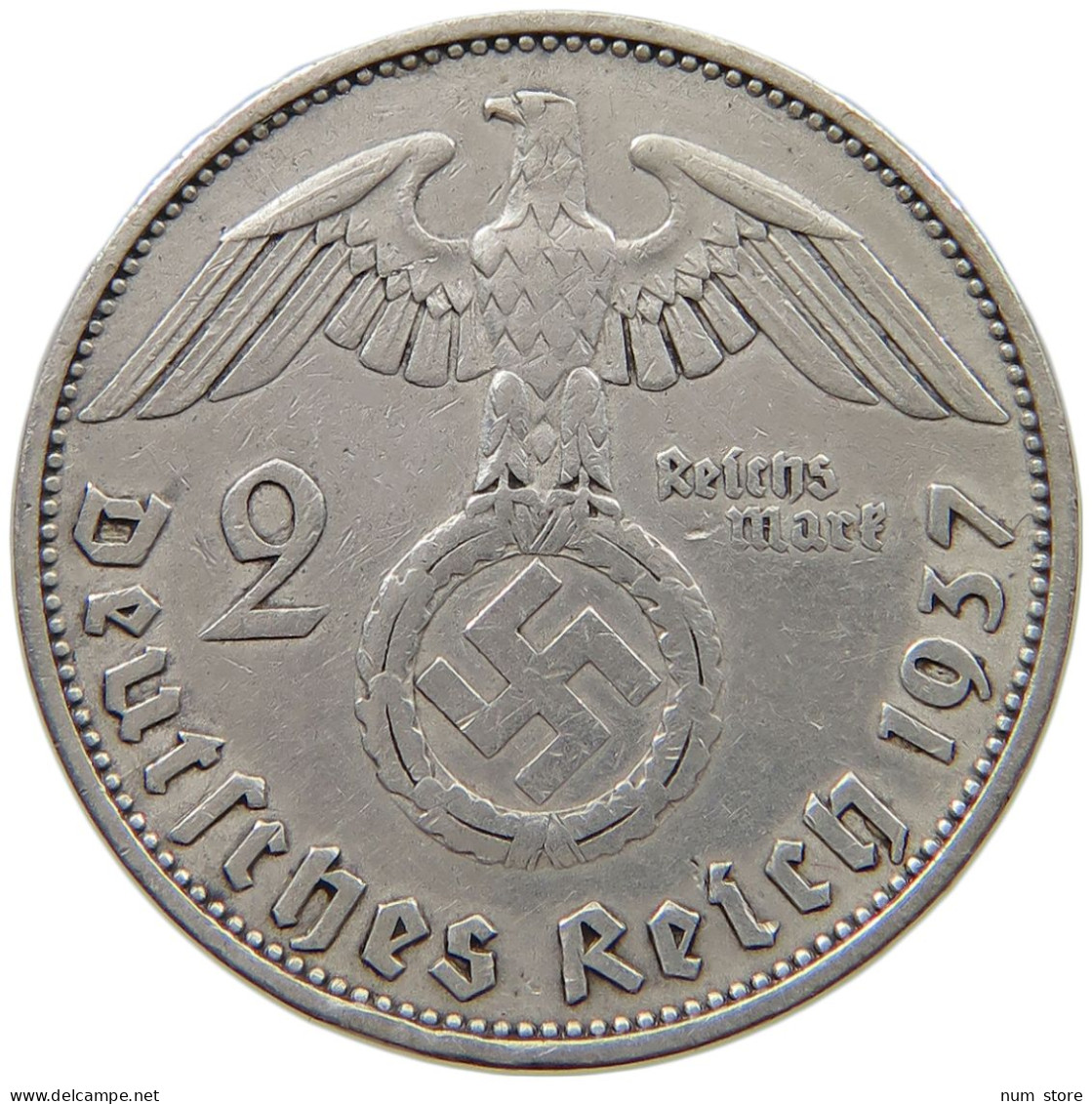 DRITTES REICH 2 MARK 1937 A  #a082 0385 - 2 Reichsmark