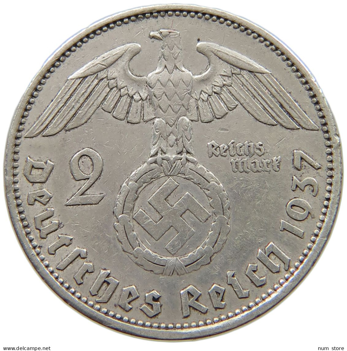 DRITTES REICH 2 MARK 1937 A  #a082 0389 - 2 Reichsmark