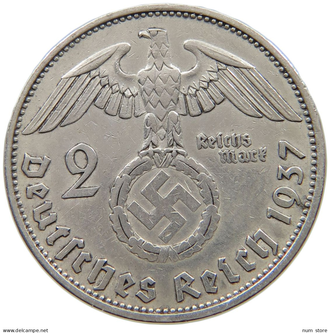 DRITTES REICH 2 MARK 1937 A  #a090 0759 - 2 Reichsmark