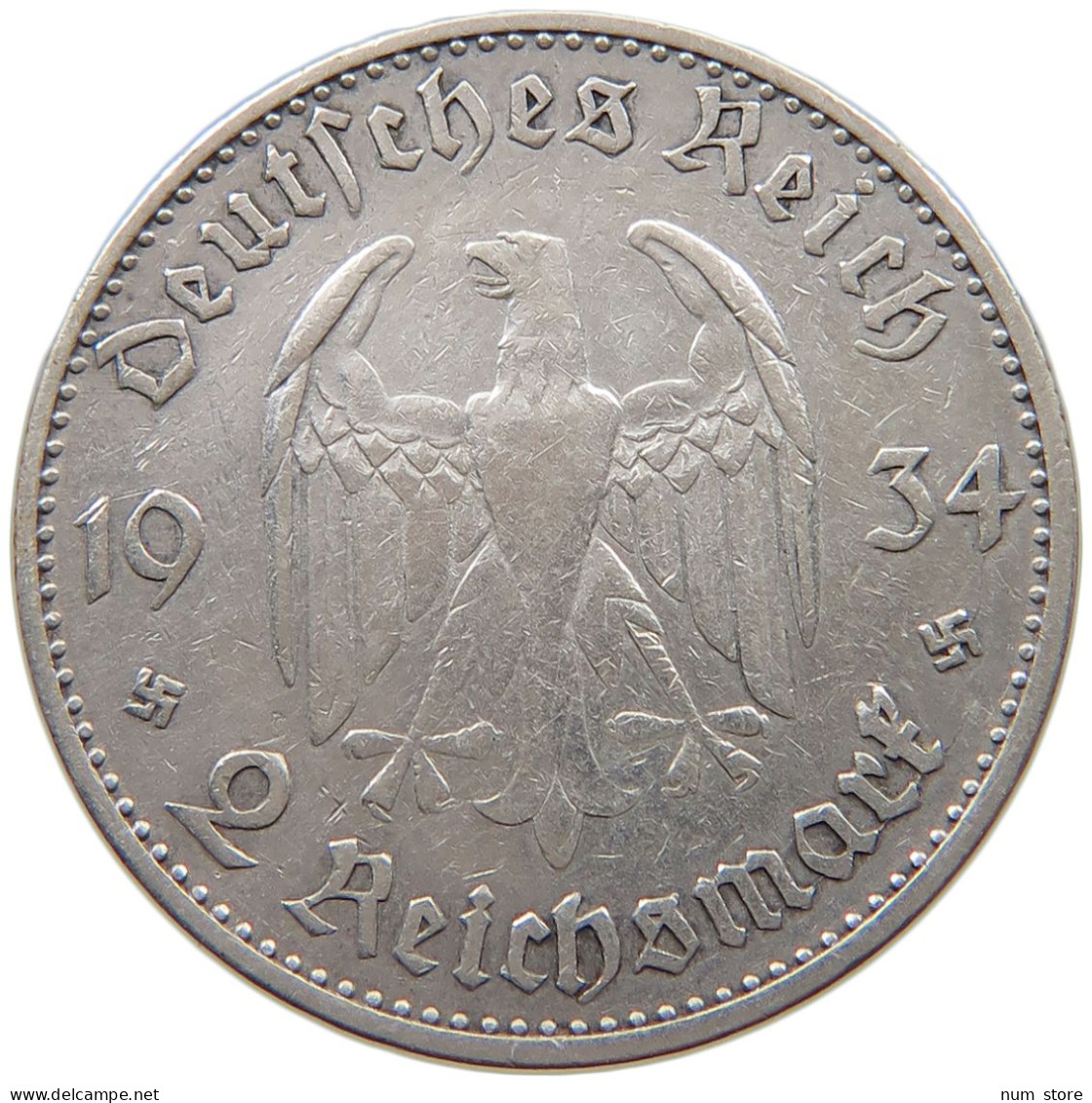 DRITTES REICH 2 MARK 1934 A  #c056 0123 - 2 Reichsmark