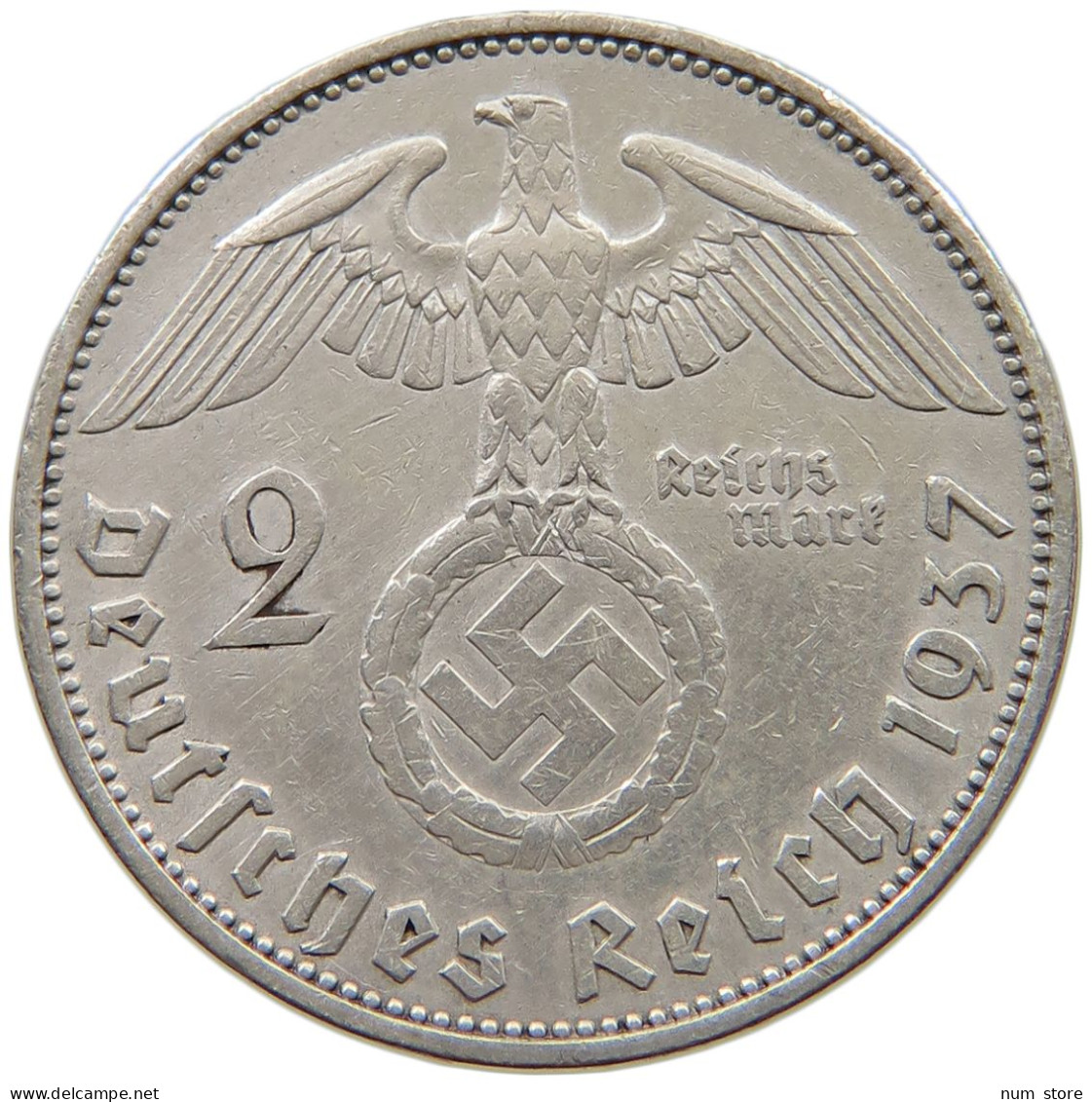 DRITTES REICH 2 MARK 1937 A  #a082 0409 - 2 Reichsmark