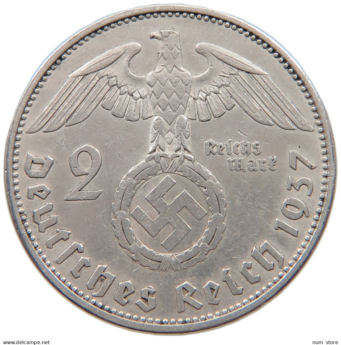 DRITTES REICH 2 MARK 1937 A  #a057 0507 - 2 Reichsmark