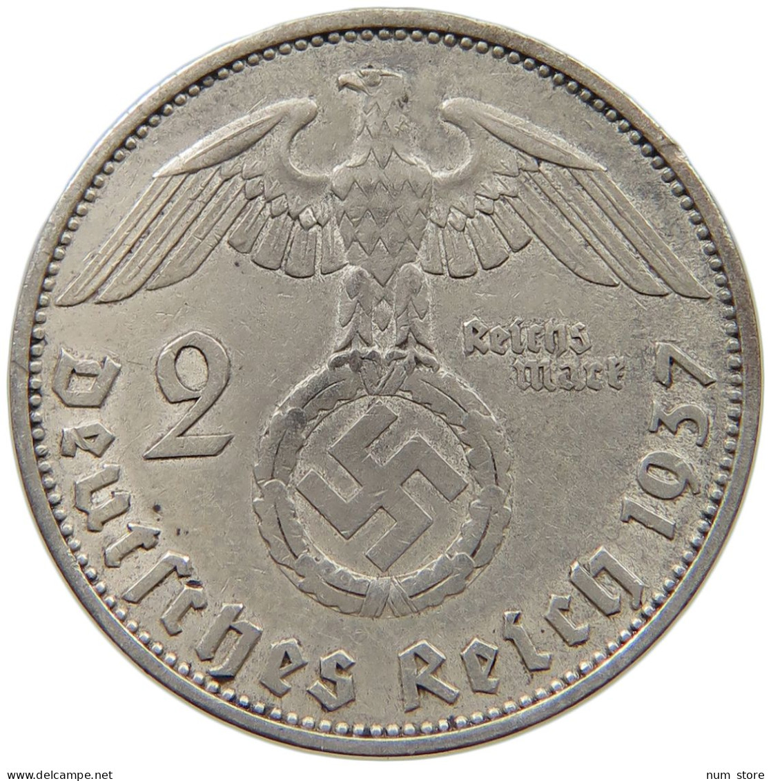 DRITTES REICH 2 MARK 1937 A  #a082 0379 - 2 Reichsmark