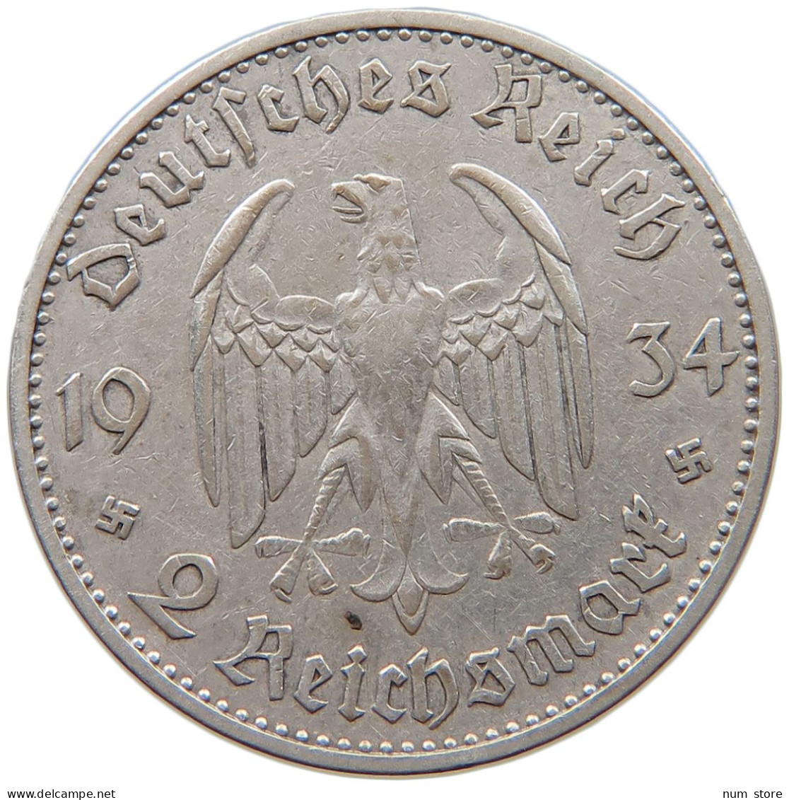 DRITTES REICH 2 MARK 1934 A  #c070 0245 - 2 Reichsmark