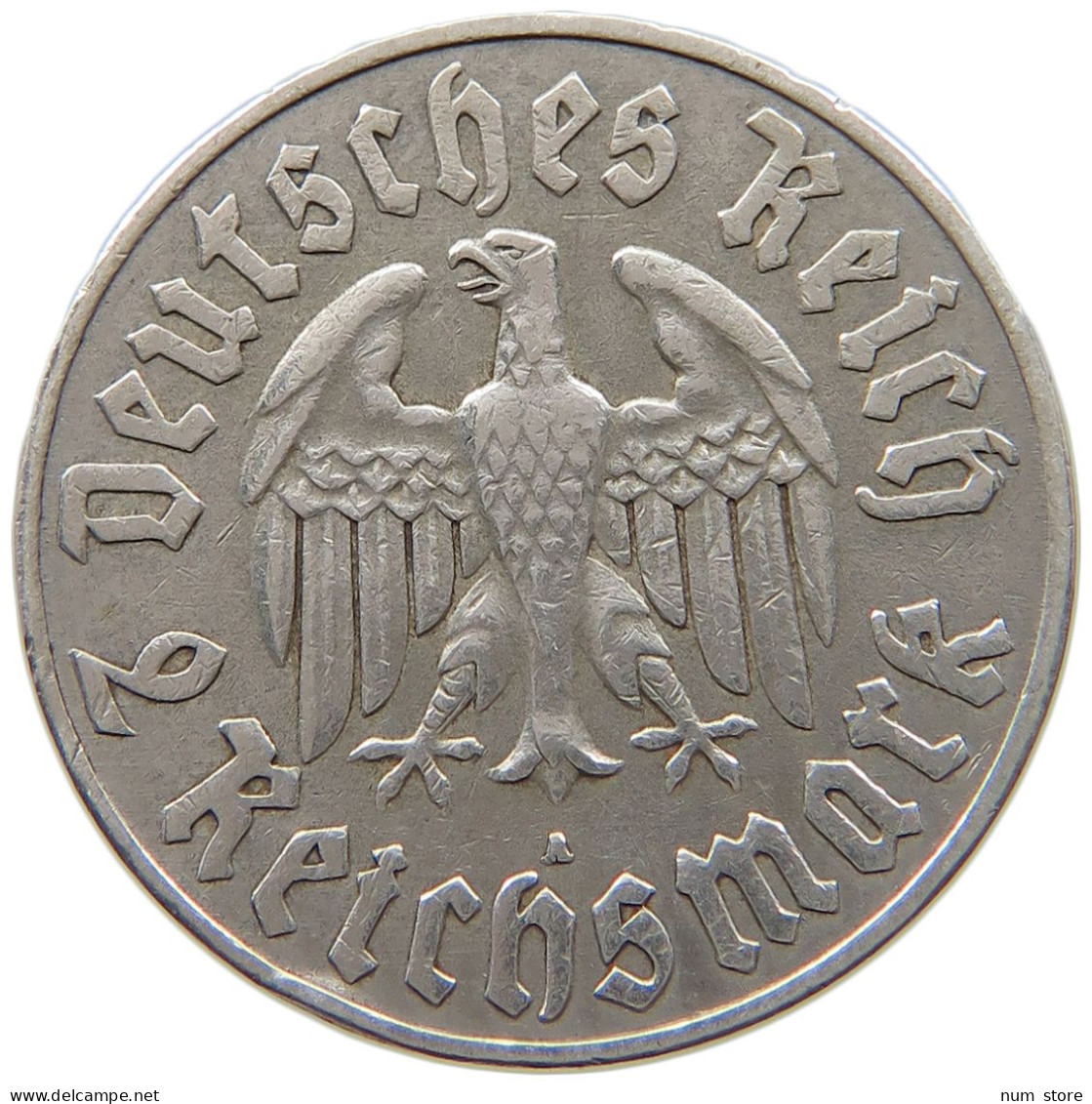 DRITTES REICH 2 MARK 1933 A LUTHER #t156 0011 - 2 Reichsmark