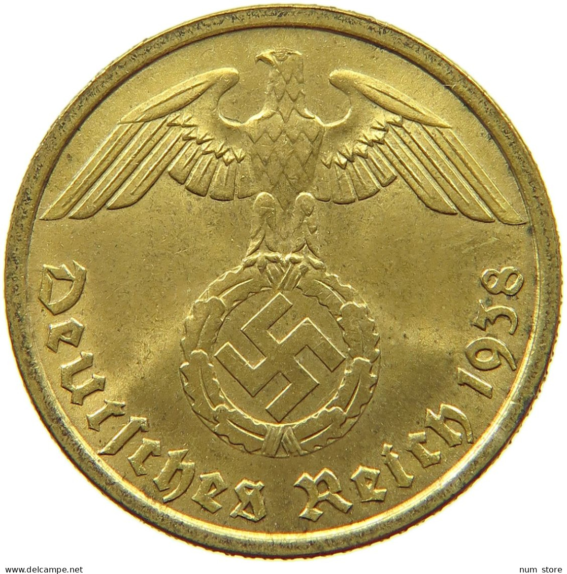 DRITTES REICH 10 PFENNIG 1938 G  #t145 0045 - 10 Reichspfennig